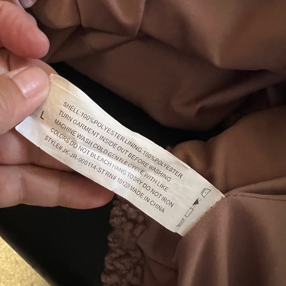 Stoosh Mauve Lined Sherpa Teddy Bear Coat Size L - Picture 8 of 8